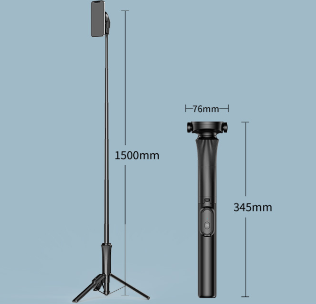 NNEDSZ White Multifunctional Foldable Selfie Stick with Tripod Stand & Bluetooth Remote